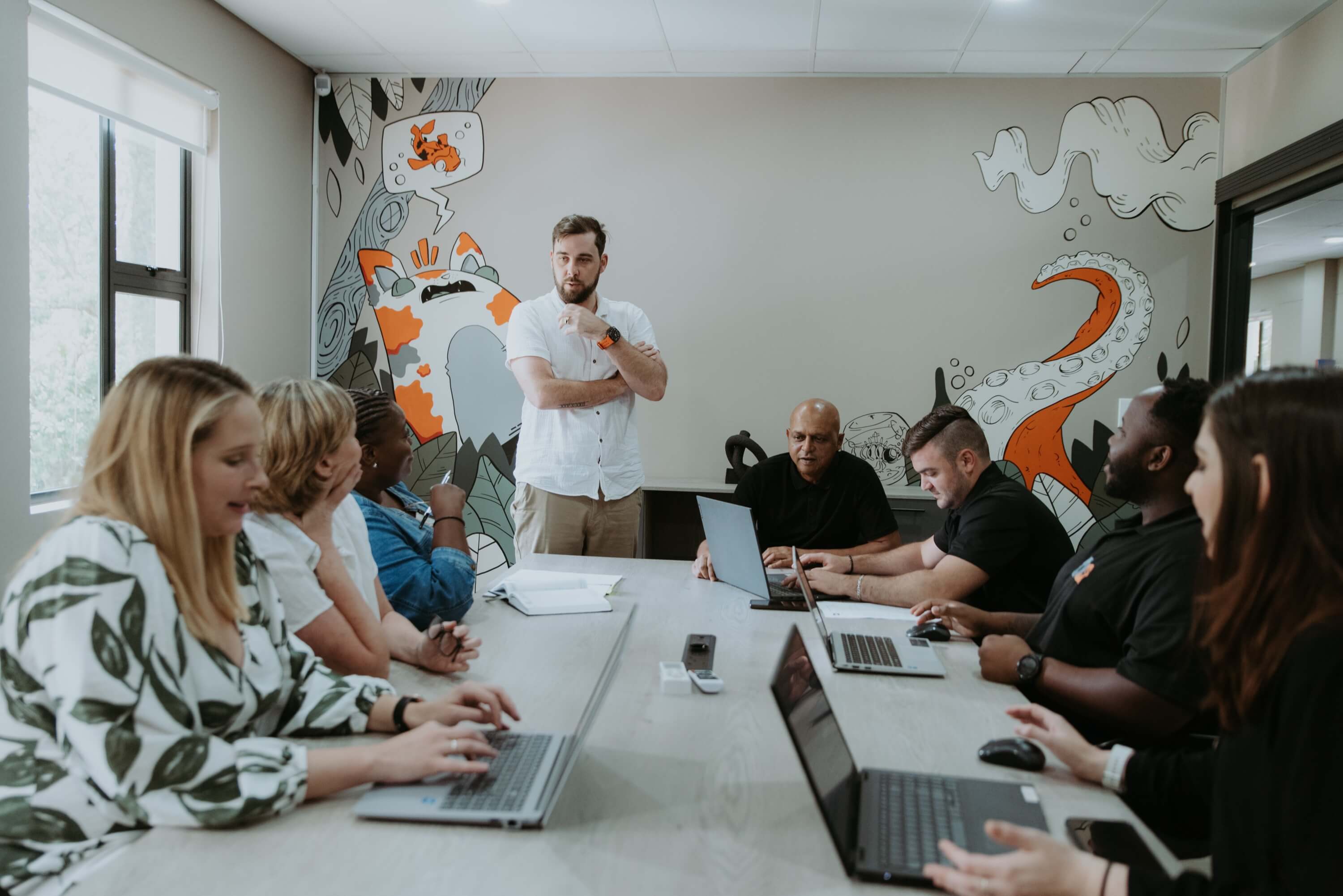 Professional team collaborating on innovative solutions